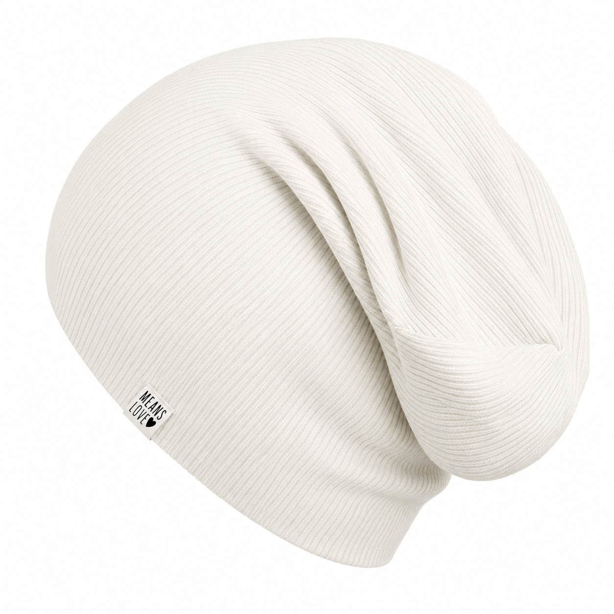 Touca Beanie Dobrável - Algodão Canelado | Branco
