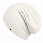 Touca Beanie Dobrável - Algodão Canelado | Branco
