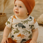 Camiseta Bebê/Infantil Manga Curta Unissex – Malha Algodão Estampada | Fósseis