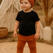 Calça Bebê e Infantil Bolsão Canguru Unissex – Canelado Premium Liso | Ferrugem