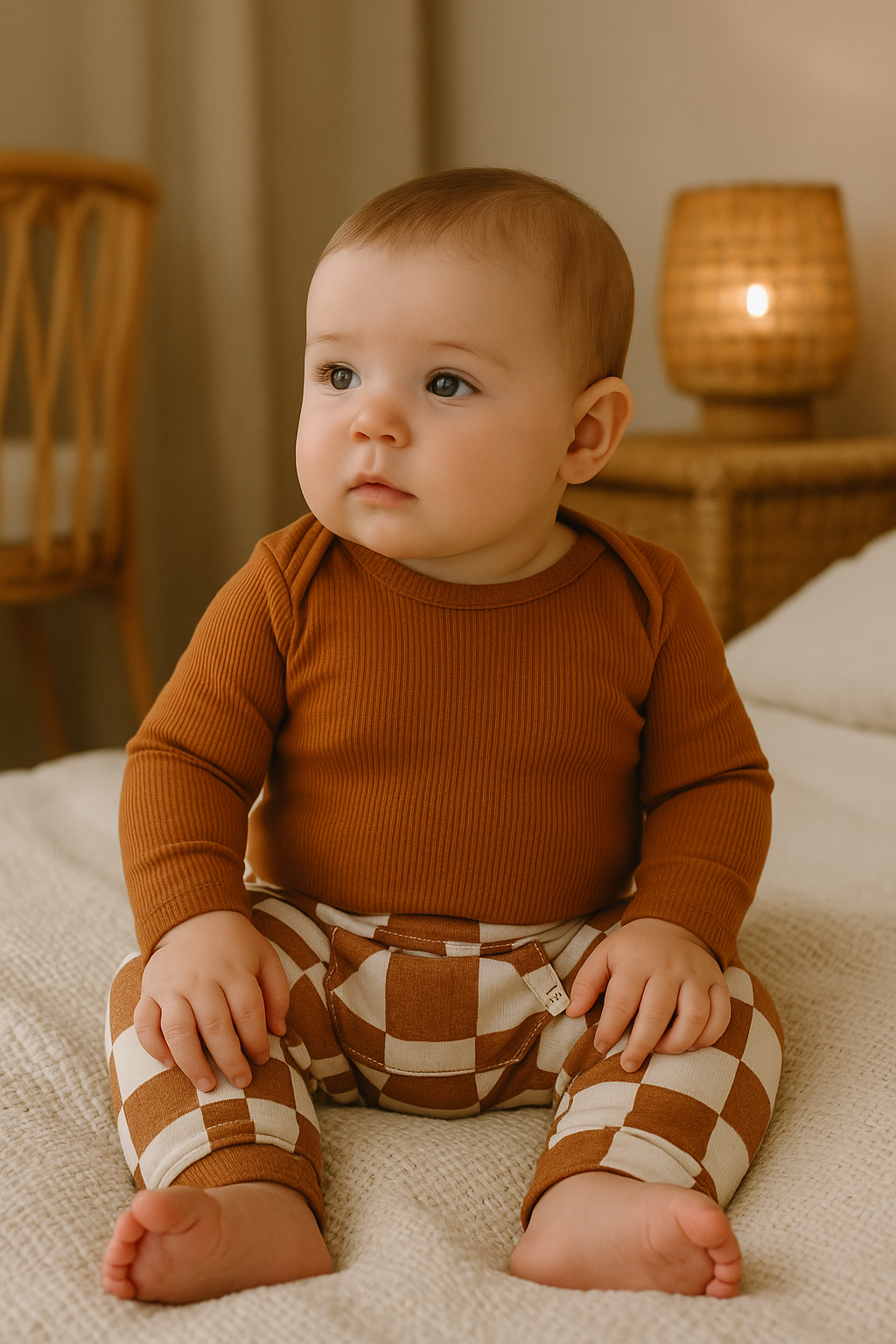 Body Bebê e Infantil Unissex – Tecido Canelado Premium Liso | Cor Doce de Leite