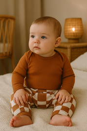 Body Bebê e Infantil Unissex – Tecido Canelado Premium Liso | Cor Doce de Leite