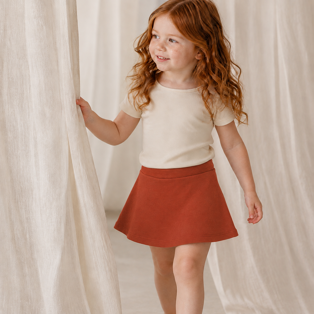 Saia com Short – Algodão Premium | Terracota