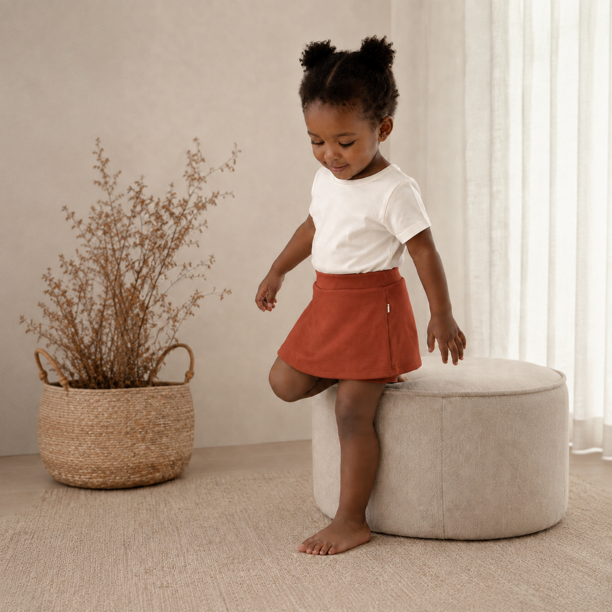 Saia com Short – Algodão Premium | Terracota