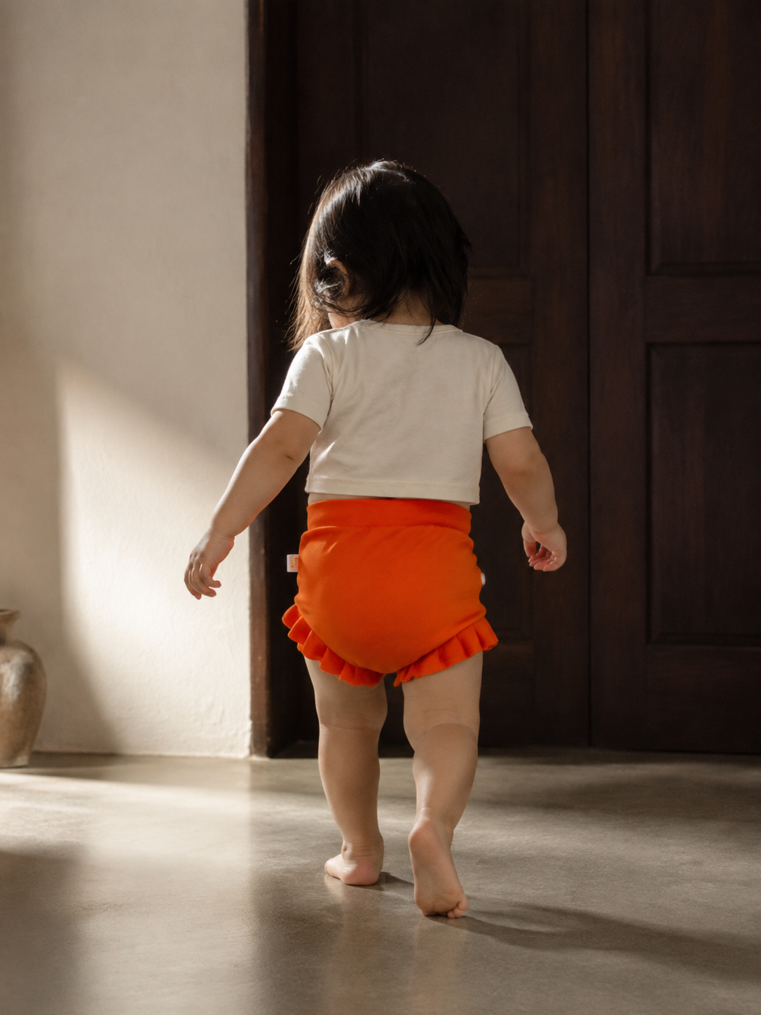 Short Plissado – Algodão Premium | Laranja
