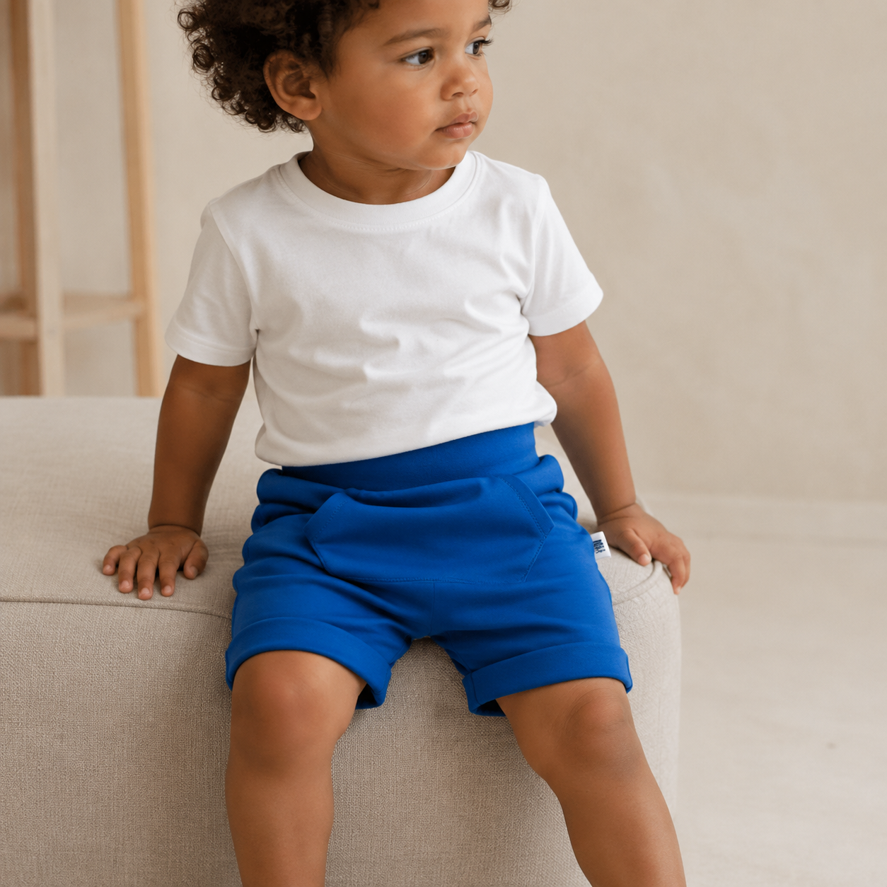 Bermuda Bolsão Canguru - Algodão Stretch | Azul Royal