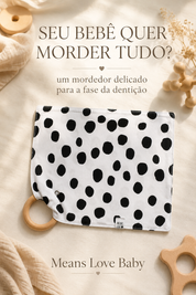Mordedor Com Aro de Madeira Natural e Paninho de Boca - Meia Malha | Huge Poá