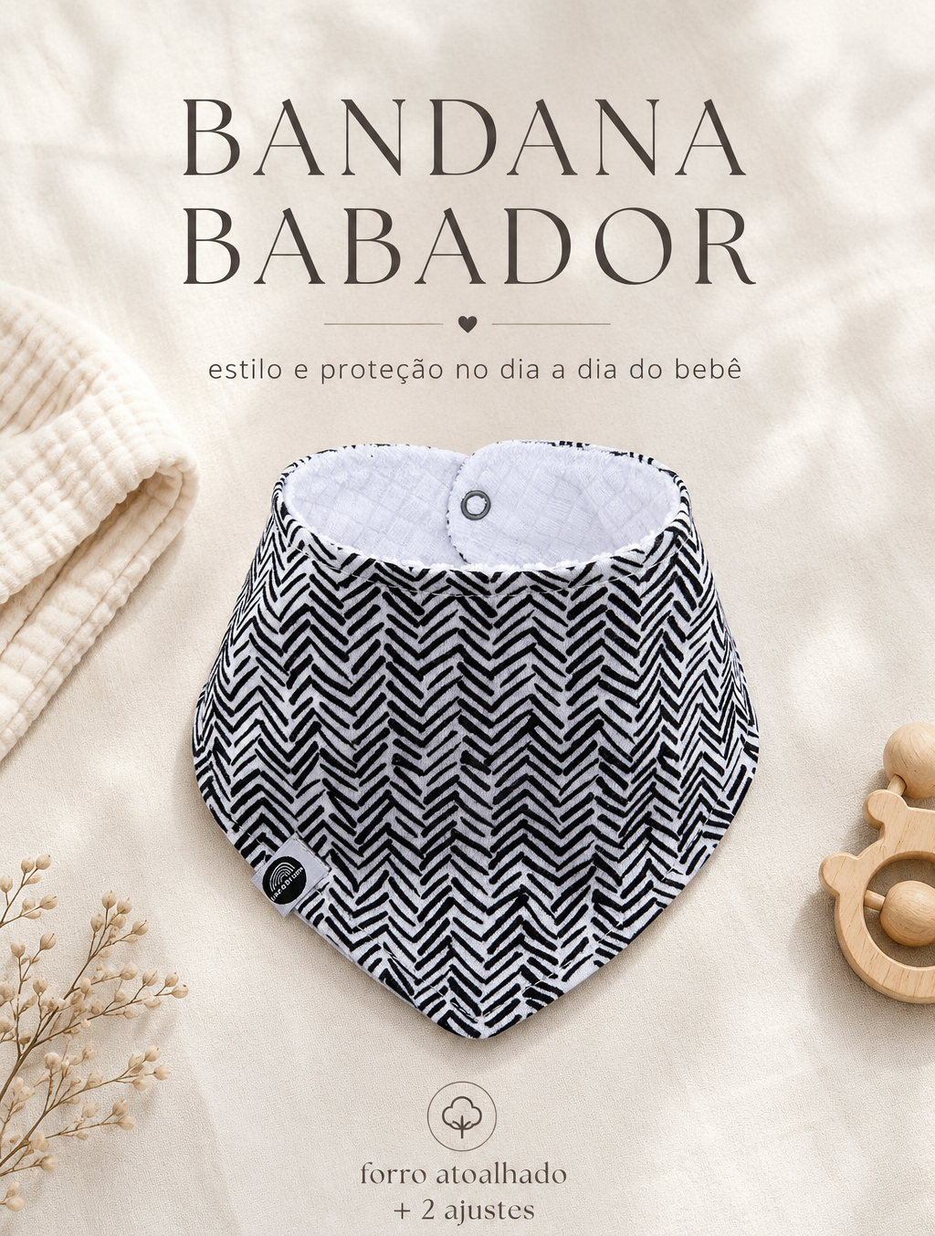 Bandana Babador - Malha Algodão | Geométrica Minimalista