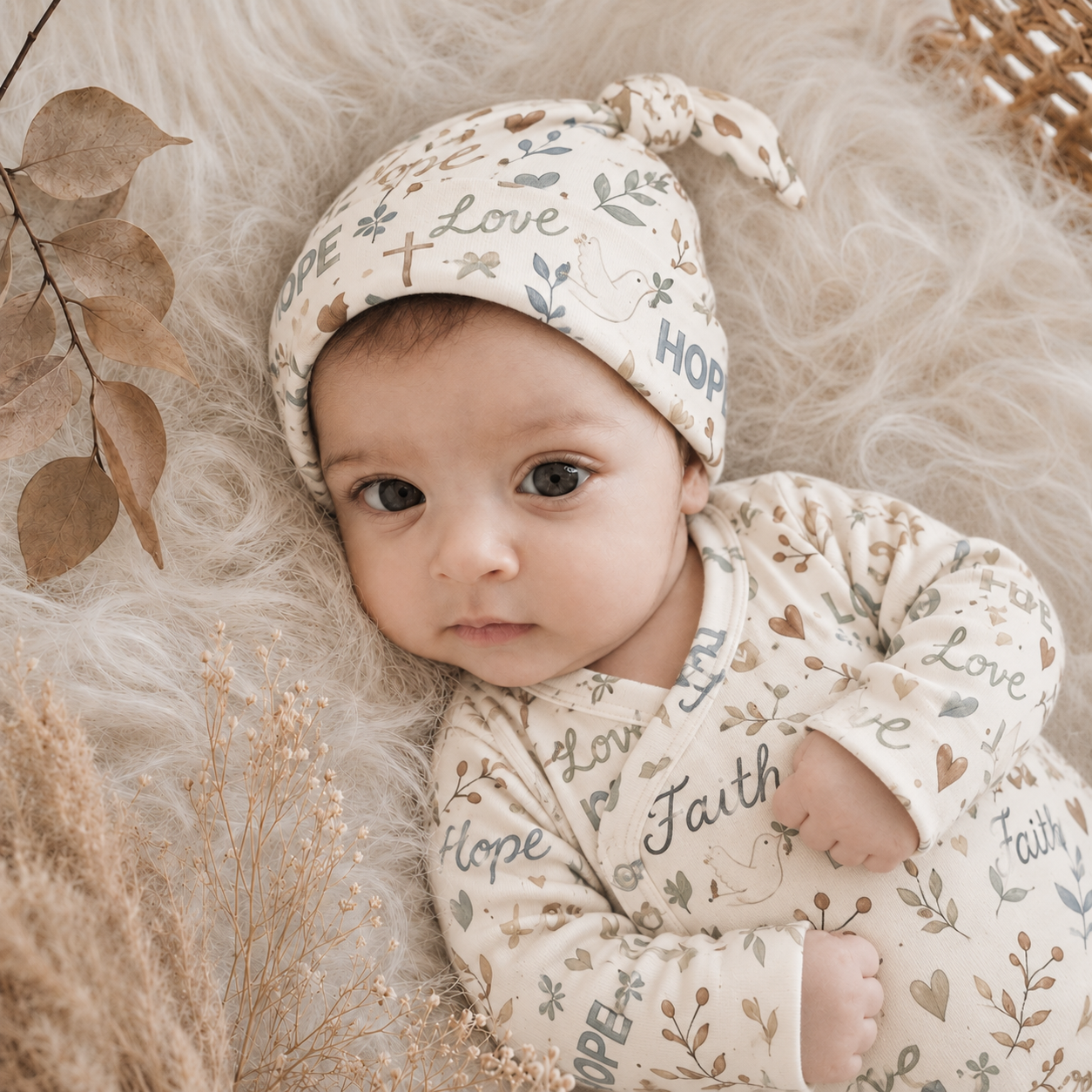 Saída Maternidade Recém-Nascido 4 Peças - Cotton Adapt | Blessed