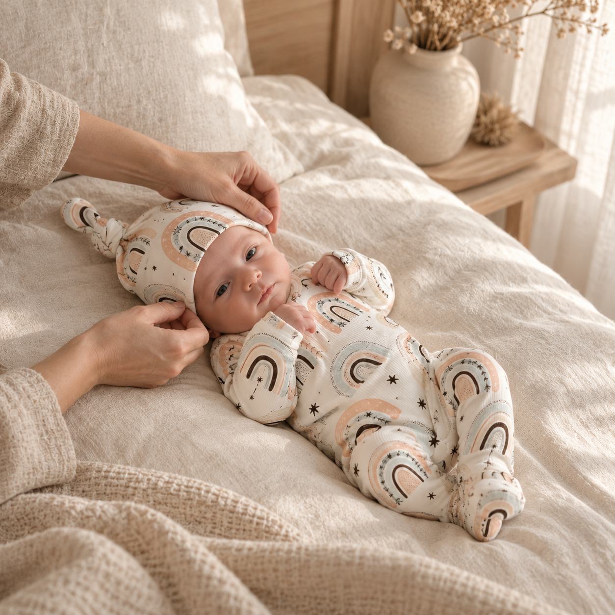 Saída Maternidade Recém-Nascido 4 Peças - Cotton Adapt | Baby Rainbow