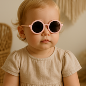 Óculos de Sol Infantil Redondo Menina | Rosa Claro
