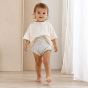Short Bebê e Infantil Menina – Malha PA | Cinza Mescla Banana