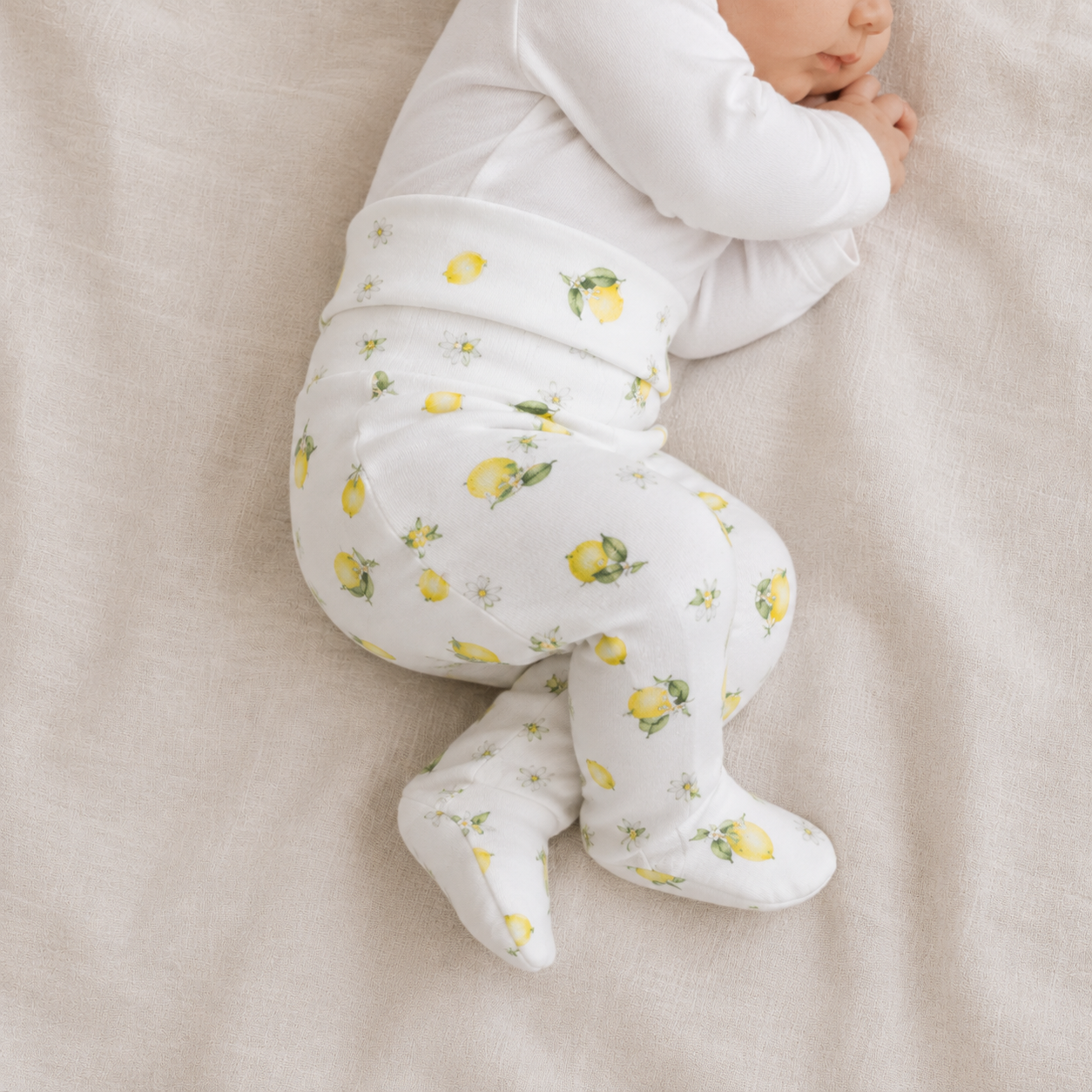 Calça Recém-Nascido à 3 meses com Pezinho – Cotton Adapt | Lemons