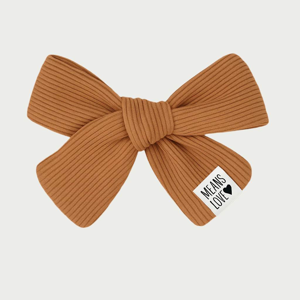 Presilha de Cabelo Infantil – Algodão Premium Canelado | Marrom Claro