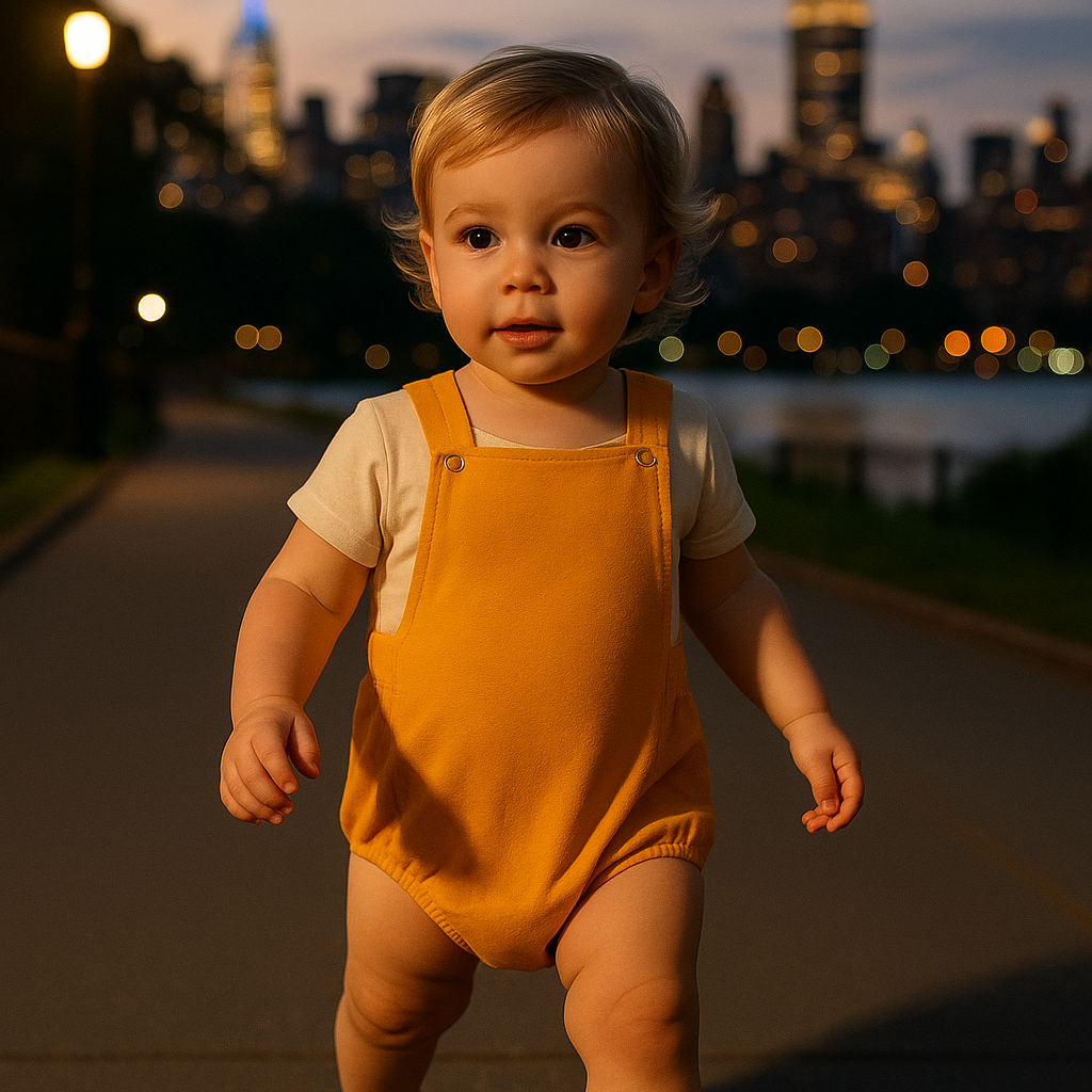 Salopete/Romper Bebê e Infantil Unissex – Algodão Premium Liso |  Amarelo