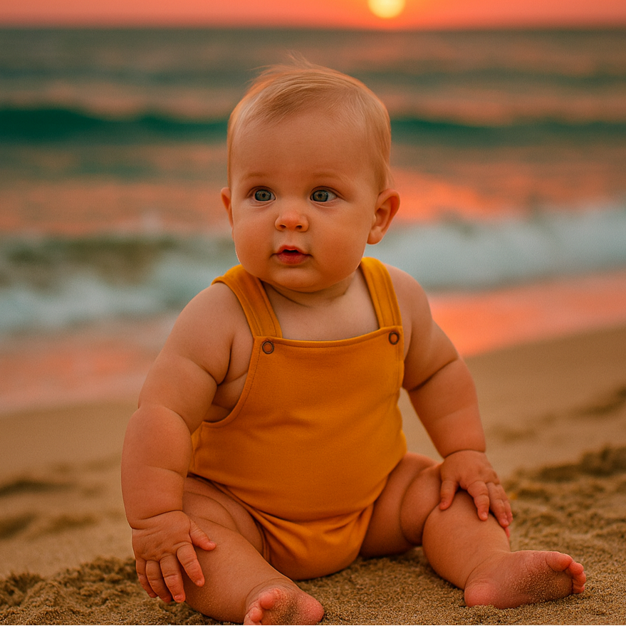 Romper Bebê e Infantil Unissex – Algodão Premium Liso |  Amarelo