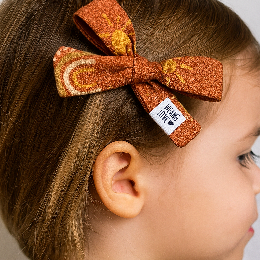 Presilha de Cabelo Infantil - Algodão Premium Estampa Exclusiva | Sol e Arco Iris Boho