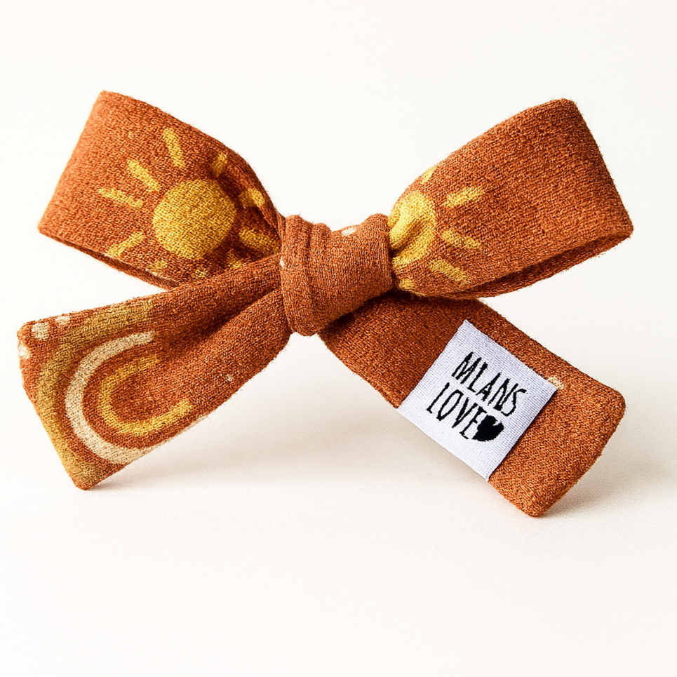 Presilha de Cabelo Infantil - Algodão Premium Estampa Exclusiva | Sol e Arco Iris Boho