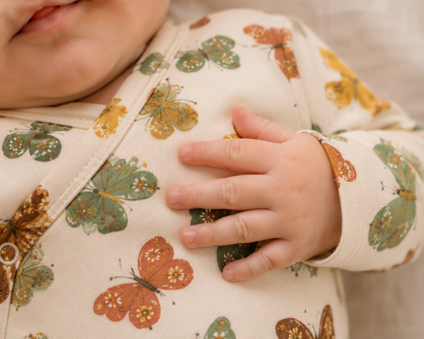 Saída Maternidade Recém-Nascido 4 Peças - Cotton Adapt | Butterflies