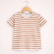 Camiseta Manga Curta - Algodão Premium | Listras Amarelas