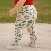Legging Bebê/Infantil Menina – Cotton Premium Estampa Exclusiva  | Floral Vintage Tons de Azul|