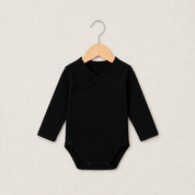 Body Kimono Bebê Recém-Nascido à 3 Meses - Algodão Premium | Preto