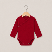 Body Kimono Recém-Nascido à 3 Meses  - Algodão Canelado | Tomate