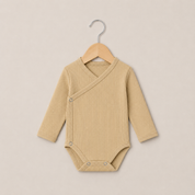Kit: Body Kimono + Calça de Pezinho - Recém-Nascido à 3 Meses - Algodão Canelado | Areia