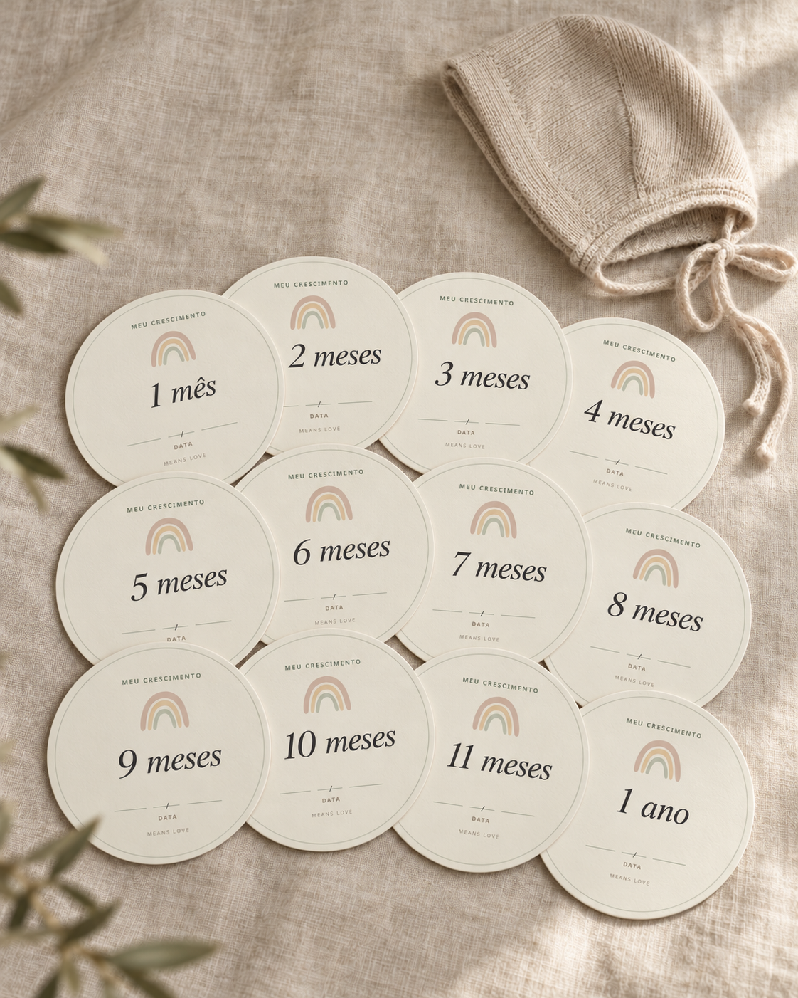 Kit Cartões de Marcos do Bebê — 30 Cartões para Imprimir | Primeiro Ano Completo