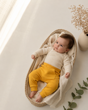 Calça Bolsão Canguru - Algodão Premium | Amarela