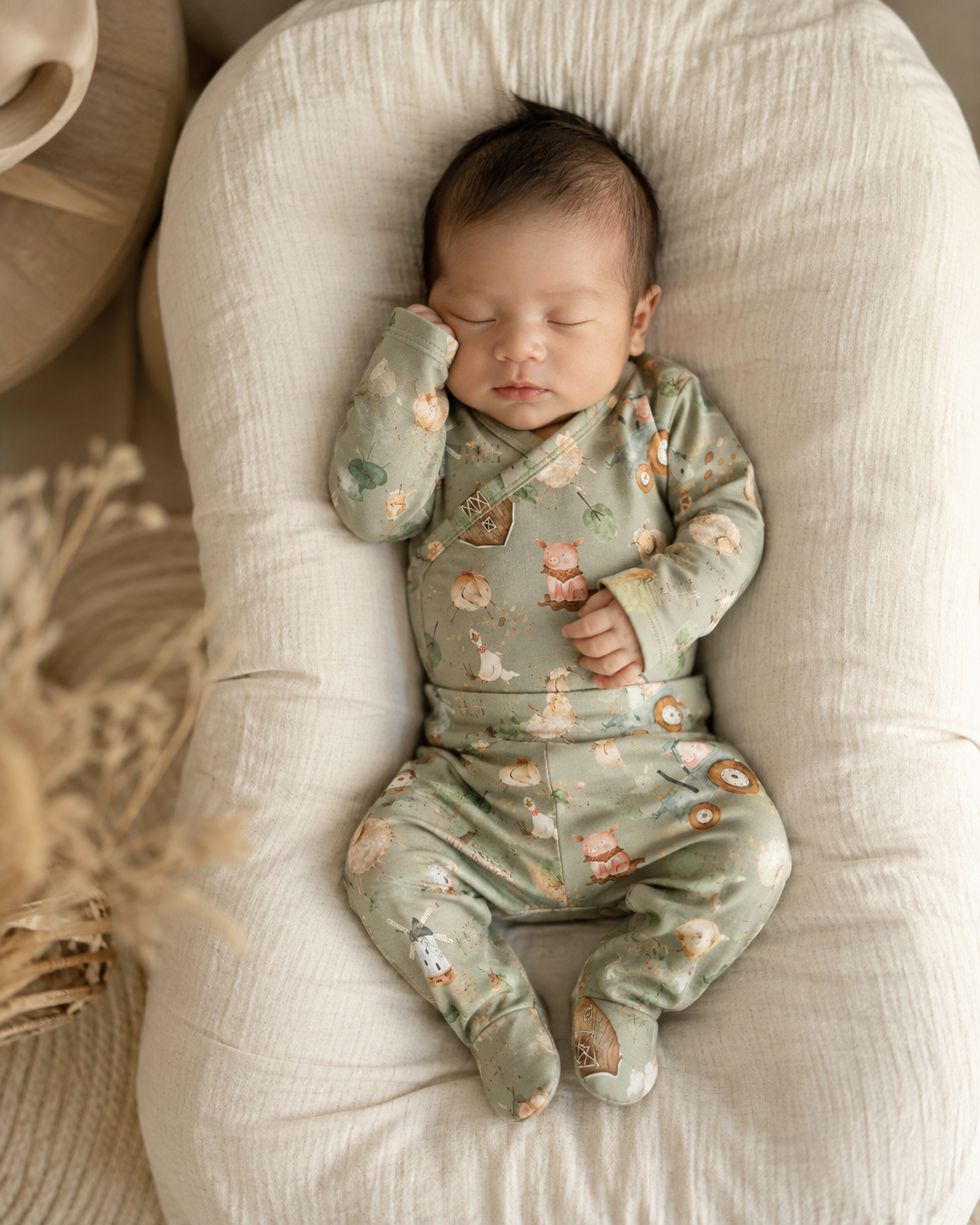 Body Kimono Recém-Nascido à 3 Meses - Cotton Adapt | Farm Days Sage