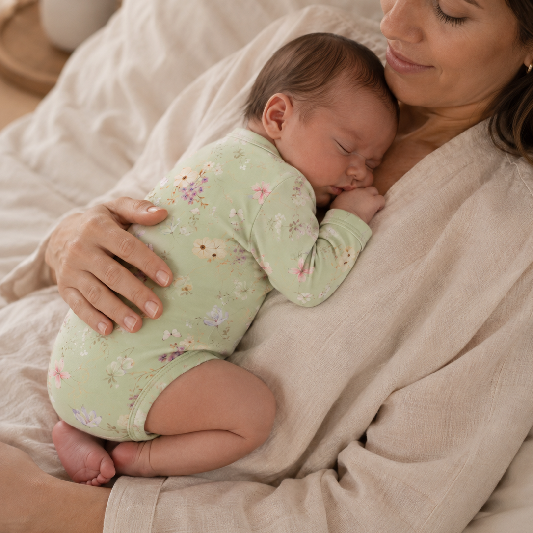 Body Kimono Recém-Nascido à 3 Meses - Cotton Adapt | Jardim De Primavera