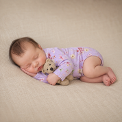 Body Kimono Recém-Nascido à 3 Meses - Cotton Adapt | Jardim Lilás