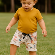 Bermuda Bebê/Infantil Menino - Malha Algodão Estampada | Circo Vintage