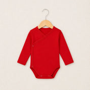 Body Kimono Bebê Recém-Nascido à 3 Meses Unissex - Algodão Stretch  | Vermelho