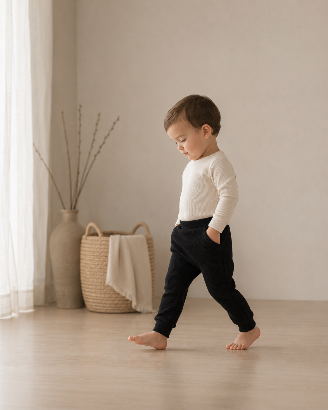 Calça Bolsão Canguru - Algodão Premium | Preta