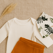 Body Bebê e Infantil Unissex Manga Longa – Tecido Canelado Premium Liso | Off White