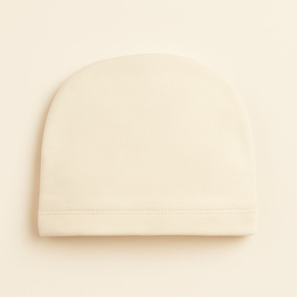 Touca Bebê Dupla - Malha Algodão Lisa | Off White