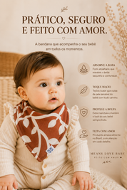 Bandana/Babador Bebê Menina - Poliéster Stretch | Galhos