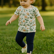 Legging Bebê e Infantil Menina – Canelado Algodão Premium Liso | Azul Marinho