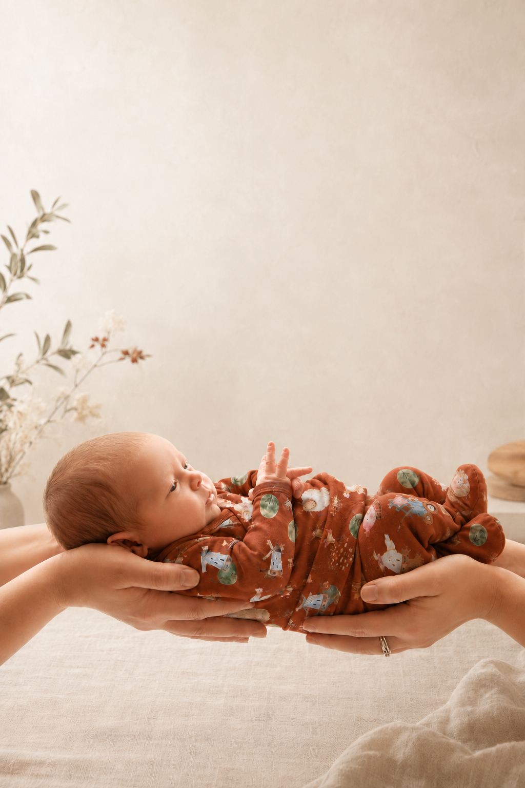 Kit Body Kimono + Calça com Pezinho Recém-Nascido a 3 Meses - Cotton Adapt | Fazendinha Encantada