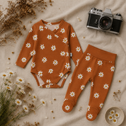 Kit Body Kimono + Calça com Pezinho Recém-Nascido a 3 Meses - Cotton Adapt | Rust & Daisy
