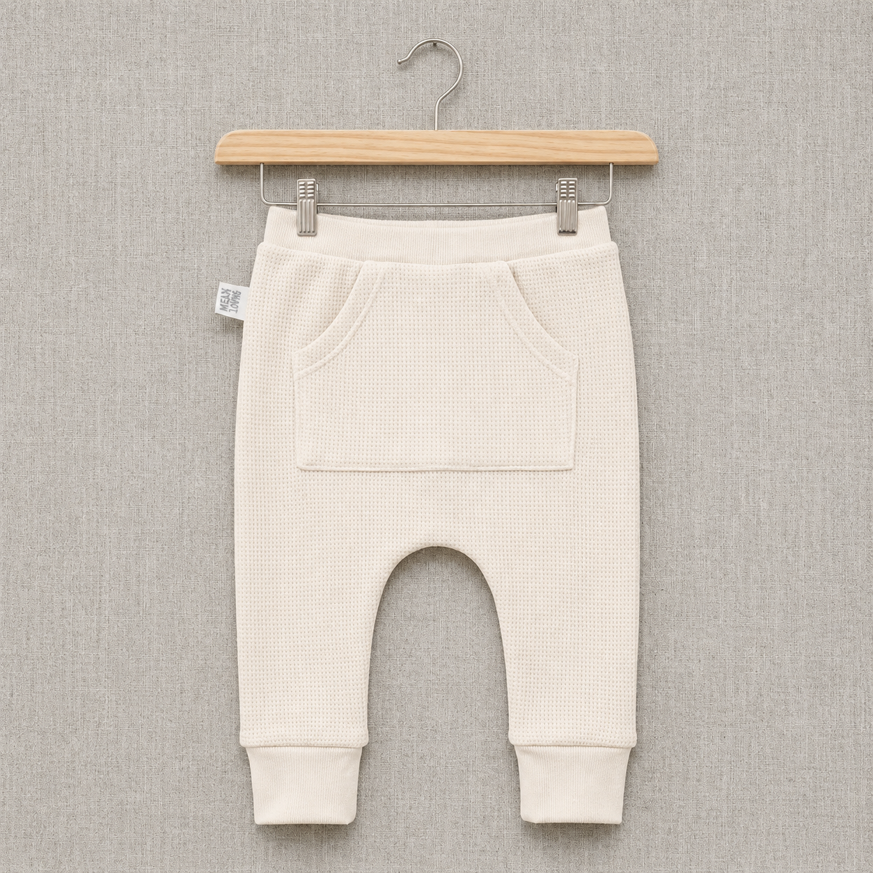 Calça Bolsão Canguru - Algodão Canelado | Off White