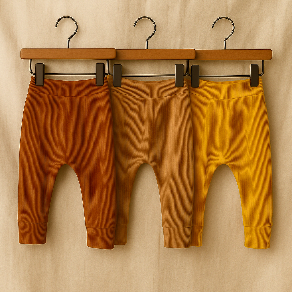 Kit 3 Calças Caneladas de Outono Unissex  - Canelada Premium Liso - Cores Neutras