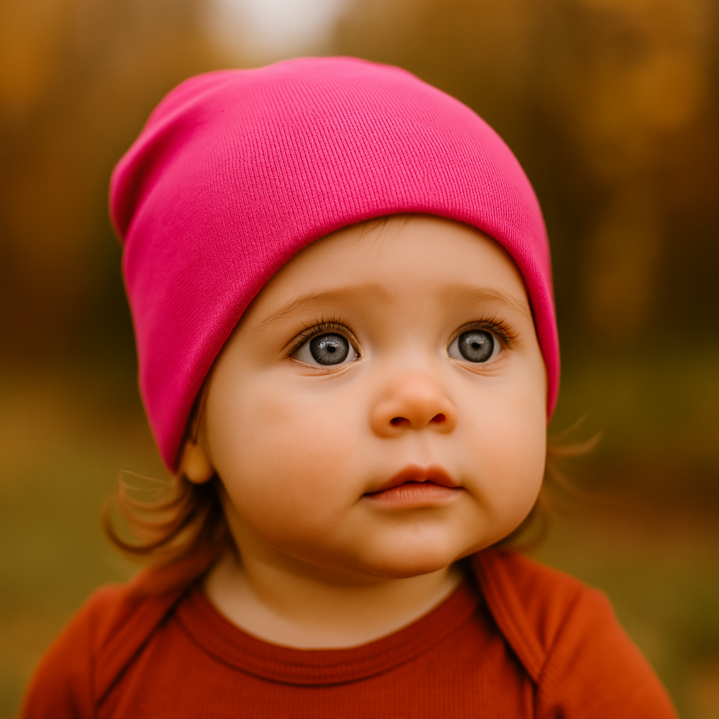 Touca Gorro Bebê/Infantil Menina - Algodao Liso | Rosa Pink