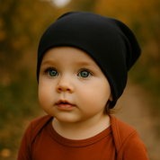 Touca Gorro Bebê/Infantil Unissex - Algodão Liso | Preta