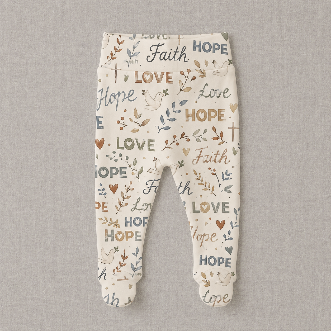 Calça Recém-Nascido à 3 meses com Pezinho – Cotton Adapt | Blessed