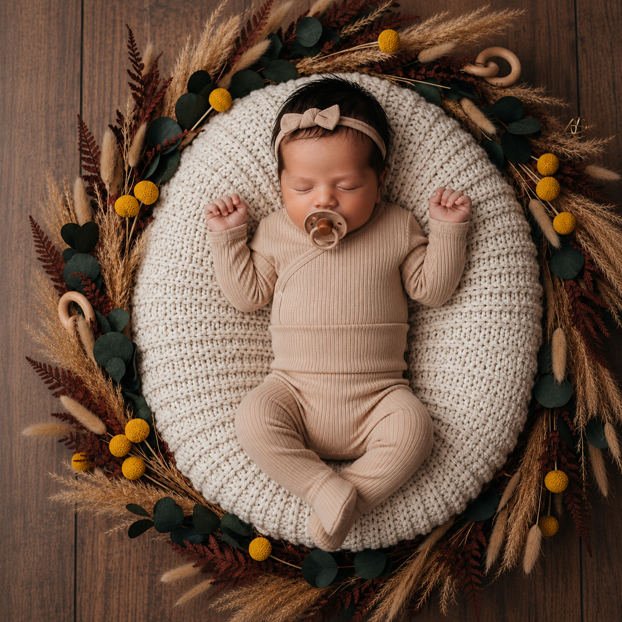 Kit: Body Kimono + Calça de Pezinho - Recém-Nascido à 3 Meses - Algodão Canelado | Areia