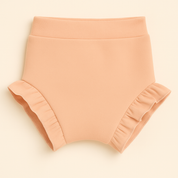 Short Bebê e Infantil Plissado Menina – Malha Stretch Liso | Salmão Bebê