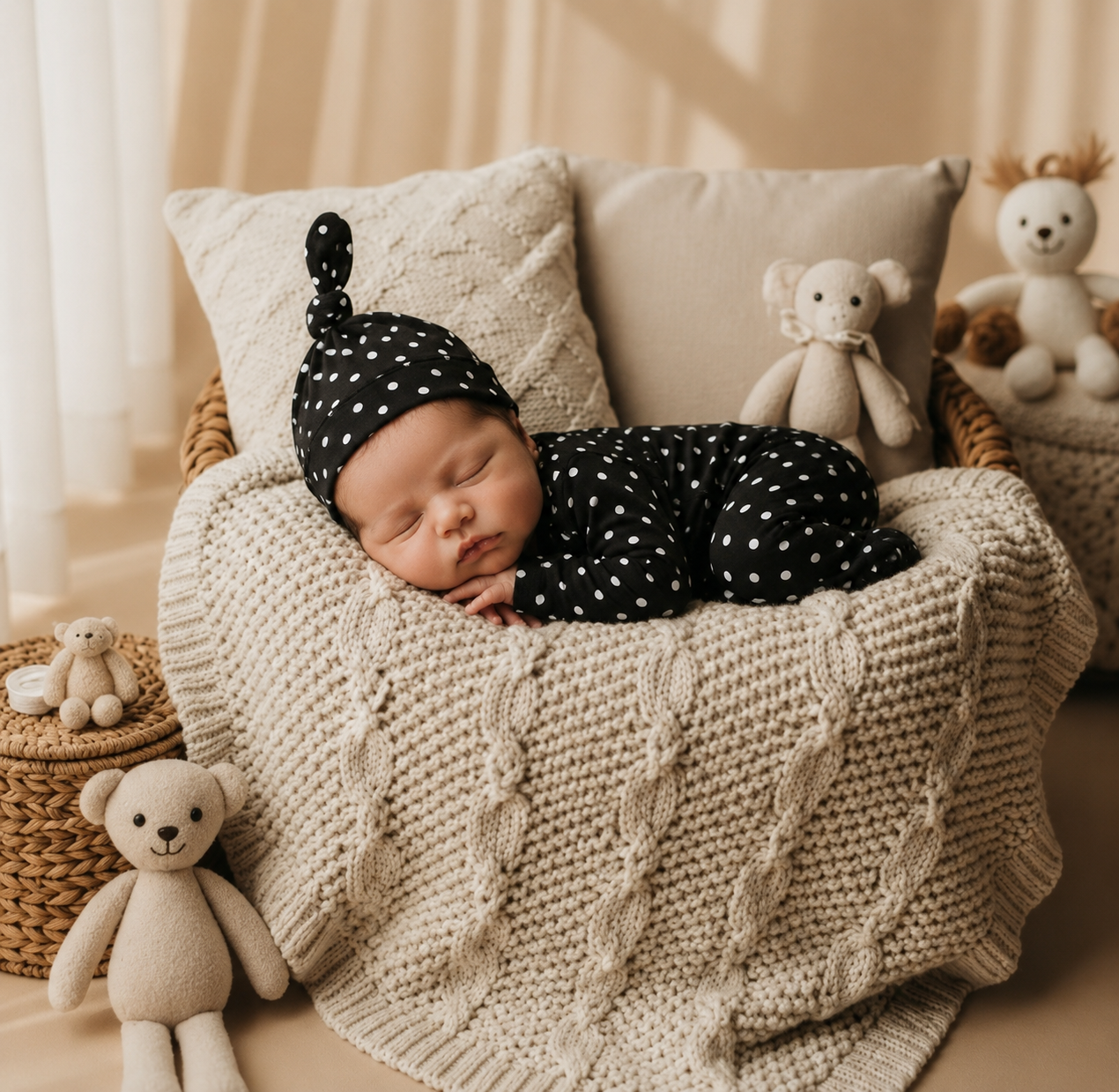 Saída Maternidade Recém-Nascido 4 Peças - Cotton Adapt | Poá Paris